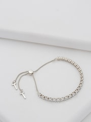 Ted Baker Silver Tone MELRAH: Crystal Adjustable Tennis Bracelet For Women - Image 3 of 8