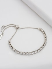 Ted Baker Silver Tone MELRAH: Crystal Adjustable Tennis Bracelet For Women - Image 4 of 8