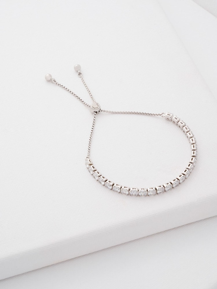 Ted Baker Silver Tone, Clear Crystal Melrah: Icon Slider Bracelet, Clear - Image 5 of 5