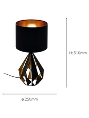 Eglo Black/Copper Carlton 5 Table Lamp - Image 3 of 3