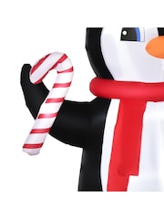 Homcom Red Outdoor 8ft Inflatable Christmas Penguin With Candy Cane Decoration - Image 3 of 5