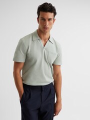 Reiss Rosemary Owen Airtech Open Collar Polo T-Shirt - Image 1 of 6
