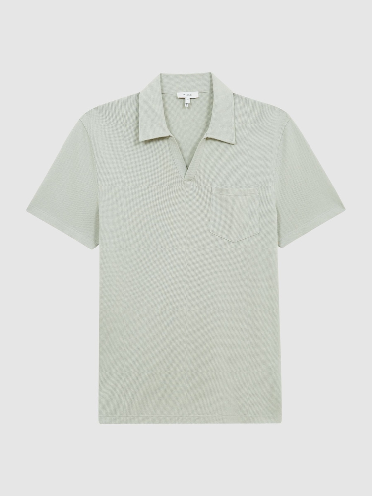 Reiss Rosemary Owen Airtech Open Collar Polo T-Shirt - Image 2 of 6
