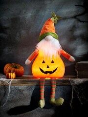 Orange Halloween Pumpkin Light Up Gonk - Image 2 of 4