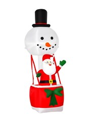Homcom Red Outdoor 8ft Inflatable Santa Snowman Hot Air Balloon Decoration - Image 2 of 4