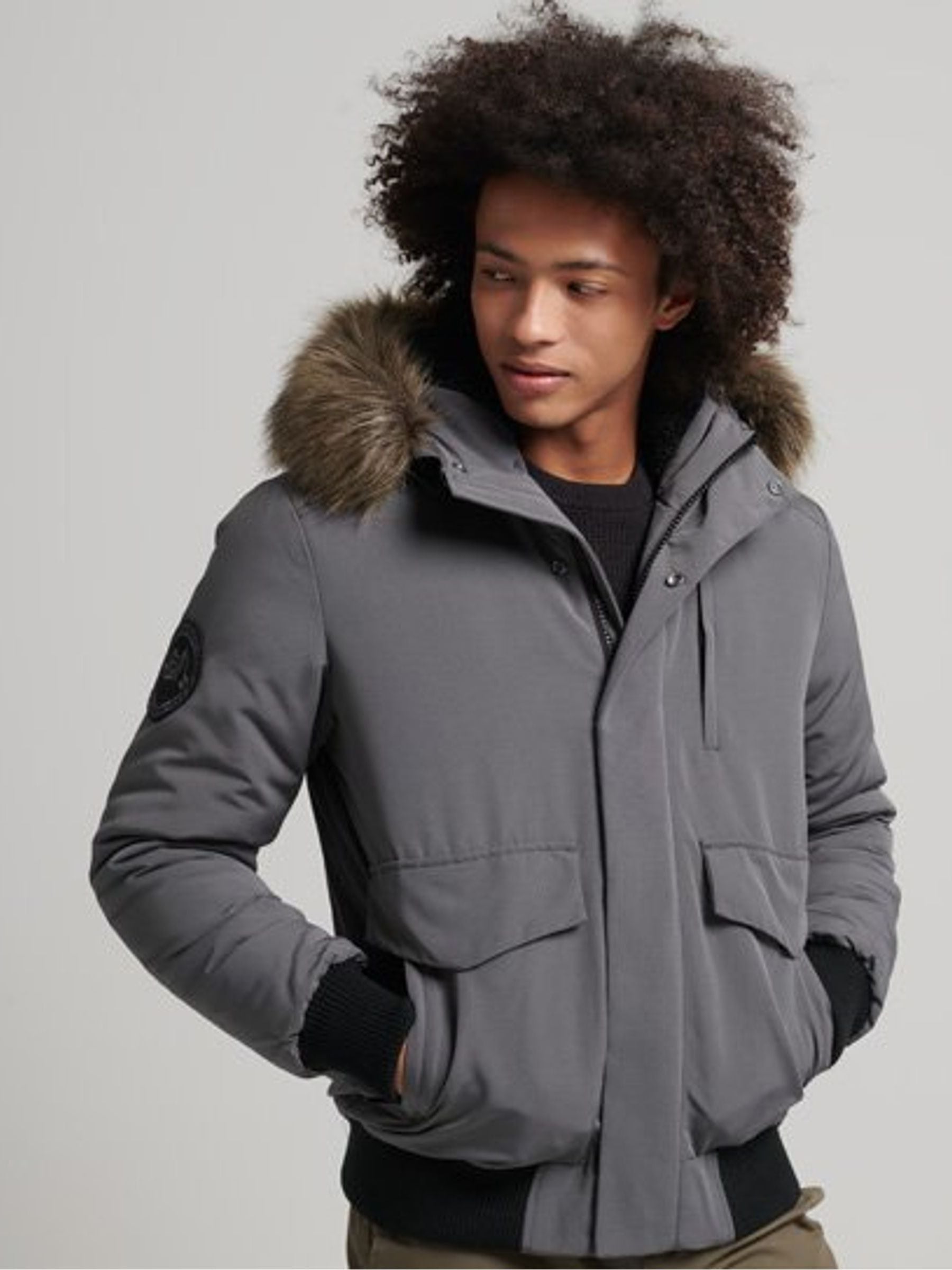 Superdry everest bomber jacket white discount