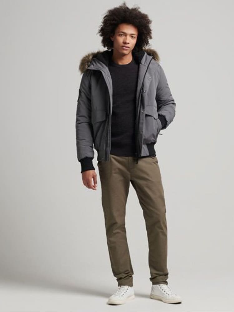 Superdry Grey Everest Bomber Jacket - Image 2 of 5 Superdry Grey Everest Bomber Jacket - Image 2 of 5