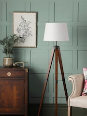 Laura Ashley Brown Burdale Tripod Wood Floor Lamp Base - Image 2 of 5