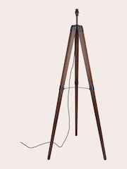 Laura Ashley Brown Burdale Tripod Wood Floor Lamp Base - Image 3 of 5