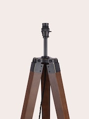 Laura Ashley Brown Burdale Tripod Wood Floor Lamp Base - Image 4 of 5