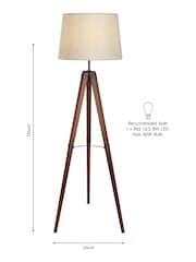 Laura Ashley Brown Burdale Tripod Wood Floor Lamp Base - Image 5 of 5