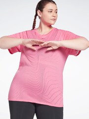 Reebok Plus Size Pink Burnout T-Shirt - Image 1 of 4