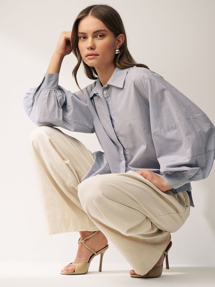Emme by Marella – Ciad – Langarmhemd aus 100% Baumwolle, Blau - Bild 2 von 5