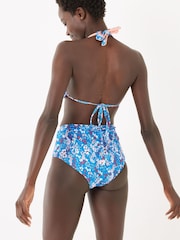 FatFace Blue Floral High Waist Bikini Bottoms - Image 2 of 3