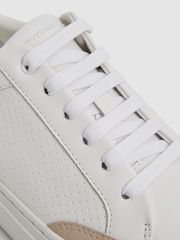 Reiss Gold Ashley Leather Suede Low Top Trainers - Image 4 of 6