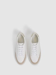 Reiss Gold Ashley Leather Suede Low Top Trainers - Image 5 of 6