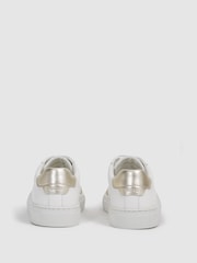 Reiss Gold Ashley Leather Suede Low Top Trainers - Image 6 of 6