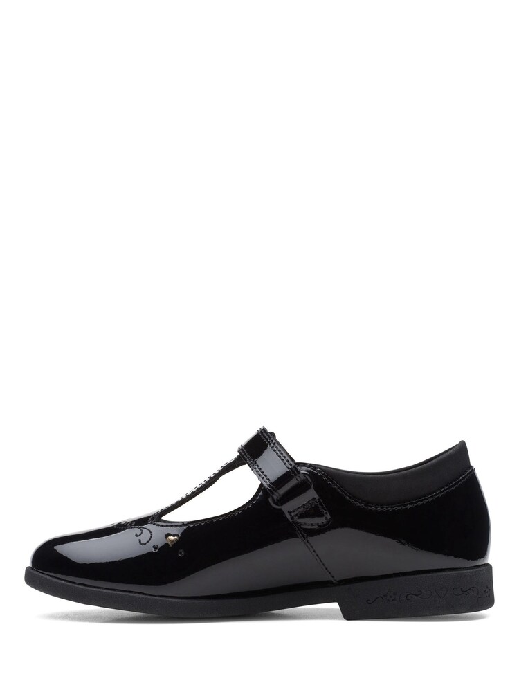 Clarks Black Multi Fit Patent Magic Step Lo Shoes - Image 2 of 7
