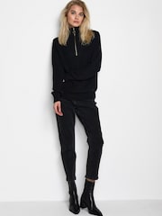 Kaffe Black Lioa Half Zip Knitted Pullover - Image 2 of 6