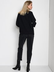 Kaffe Black Lioa Half Zip Knitted Pullover - Image 3 of 6