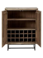 Pacific Brown Marca Acacia Wood 2 Door Drinks Cabinet - Image 3 of 4