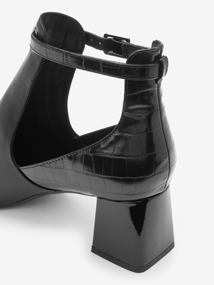 Black Forever Comfort® Cut Out Block Boots - Image 6 of 6