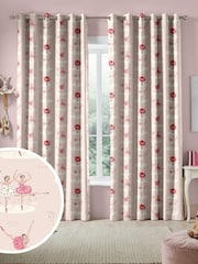 Cath Kidston Pink Kids Ballerinas Made To Measure 100% Cotton Curtains - Image 1 of 9