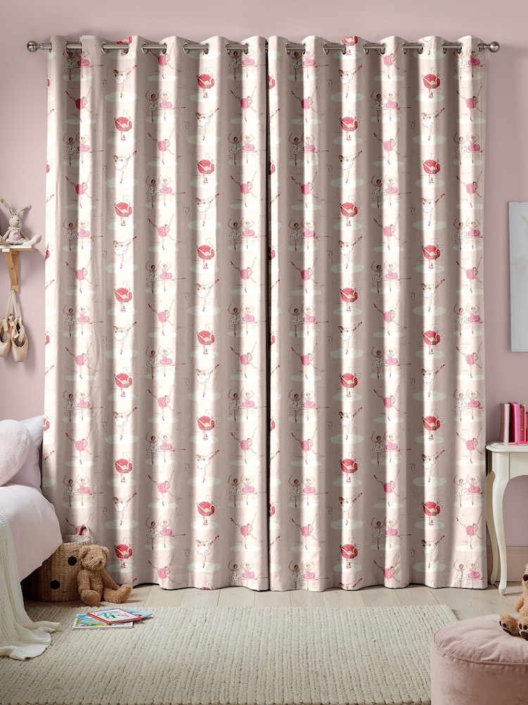 Cath Kidston Pink Kids Ballerinas Made To Measure 100% Cotton Curtains - Image 2 of 9