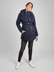 JoJo Maman Bébé Navy Blue 2-in-1 Maternity Puffer Jacket - Image 1 of 6