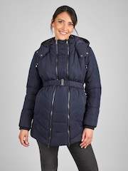 JoJo Maman Bébé Navy Blue 2-in-1 Maternity Puffer Jacket - Image 2 of 6