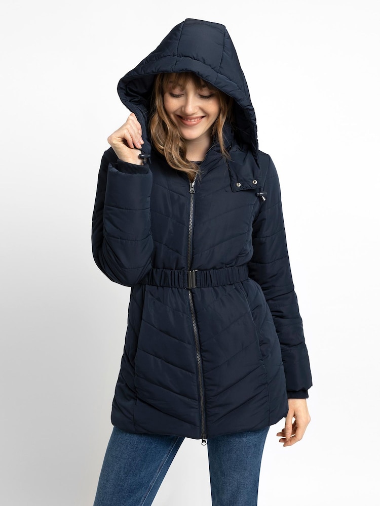 JoJo Maman Bébé Navy Blue 2-in-1 Maternity Puffer Jacket - Image 7 of 7