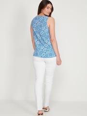 M&Co Blue Aztec Print Shell Top - Image 2 of 5