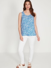 M&Co Blue Aztec Print Shell Top - Image 3 of 5