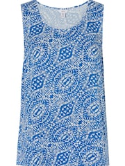 M&Co Blue Aztec Print Shell Top - Image 5 of 5