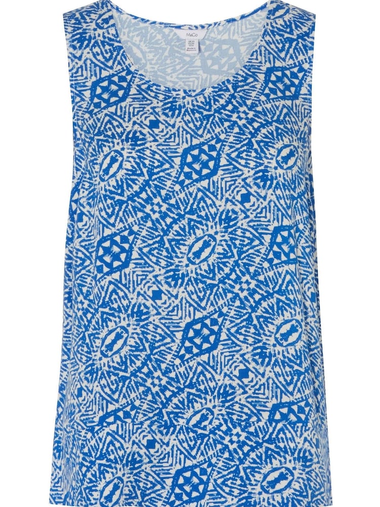 M&Co Blue Aztec Print Shell Top - Image 5 of 5