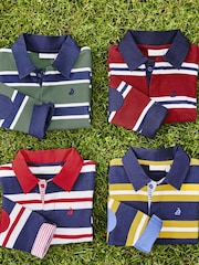 JoJo Maman Bébé Green Stripe Rugby Top - Image 2 of 5