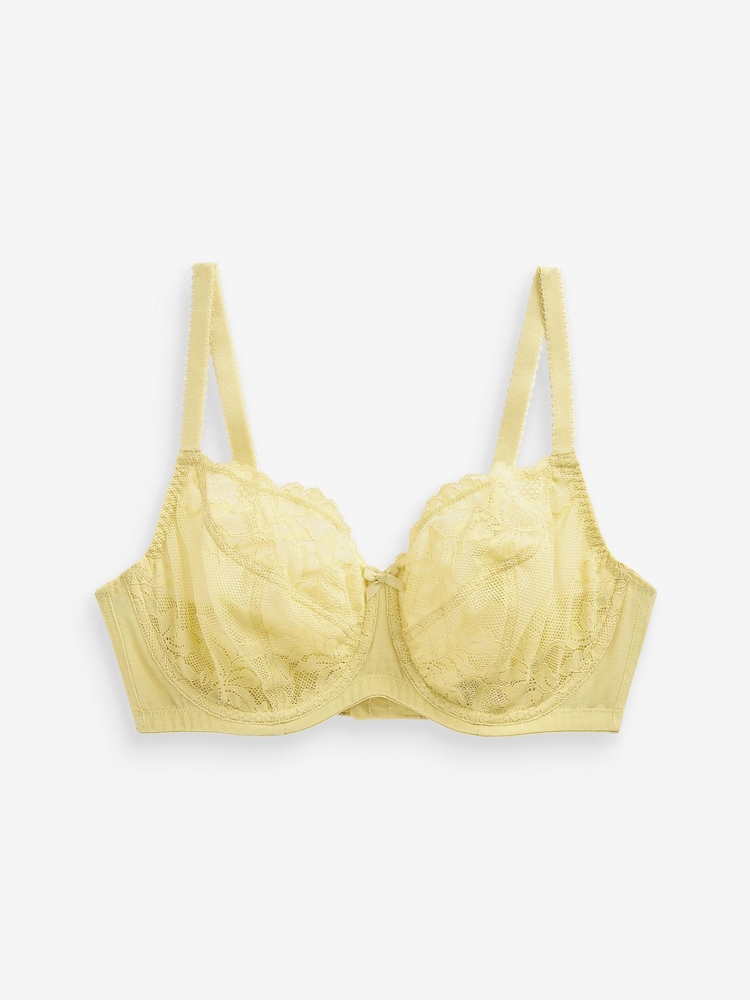 Green/Navy Blue/White Non Pad Balcony DD+ Lace Bras 3 Pack - Image 10 of 10