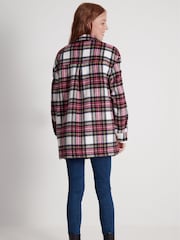 Kylie Teen Cream Check Teddy Borg Lined Shacket - Image 2 of 5