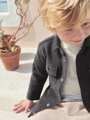 Charcoal Grey/Stone Natural Jersey Shirt And Joggers 3 Piece Set (3mths-7yrs) - Image 3 of 8