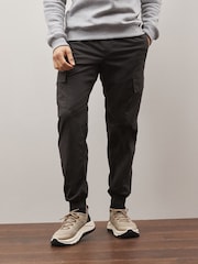 Charcoal Grey Regular Tapered Fit Stretch Utility Cargo Trousers - Image 1 of 8