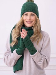 Celtic & Co. Green Donegal Rib Bobble Hat - Image 3 of 4