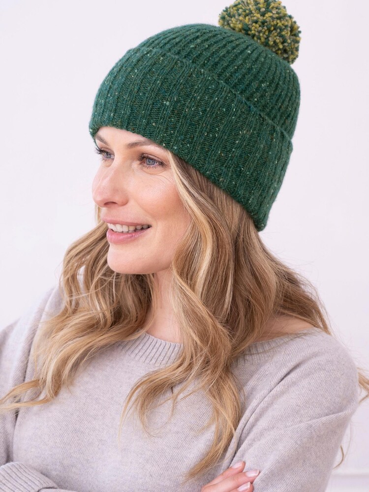 Celtic & Co. Green Donegal Rib Bobble Hat - Image 4 of 4