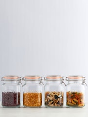 Kilner Clear Glass Clip Top Spice Jar Set - Image 2 of 3