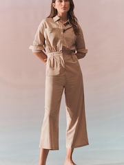 Neutral Brown Long Sleeves Utility Boiler Suit - Image 2 of 5