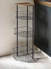 Black Bronx Fruit & Vegetable Corner Storage Baskets Stand - Image 2 of 3