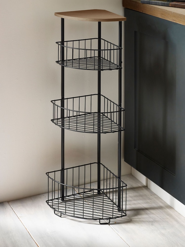 Black Bronx Fruit & Vegetable Corner Storage Baskets Stand - Image 2 of 3