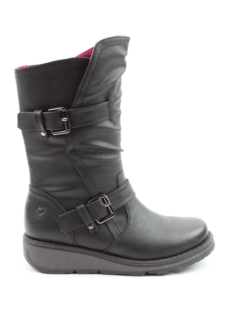 Heavenly Feet Ladies Style Hannah Black Vegan Friendly Boots - Image 1 of 4