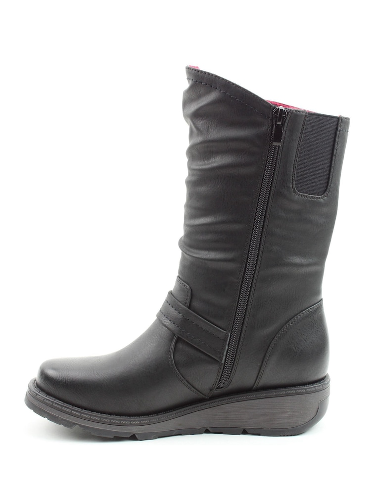 Heavenly Feet Ladies Style Hannah Black Vegan Friendly Boots - Image 2 of 4