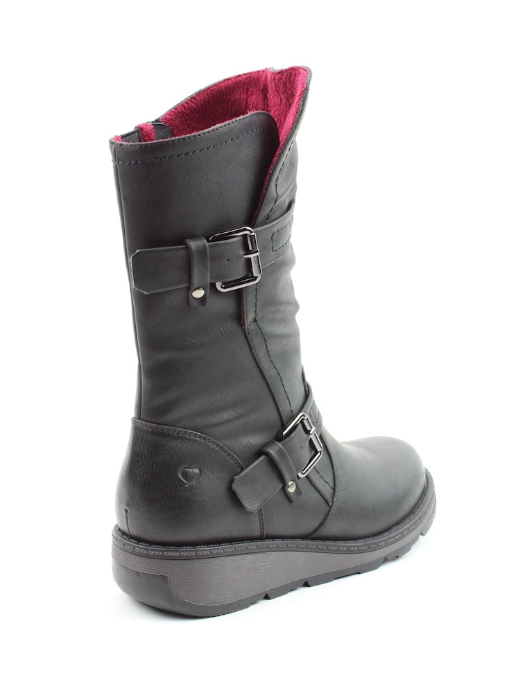 Heavenly Feet Ladies Style Hannah Black Vegan Friendly Boots - Image 4 of 4