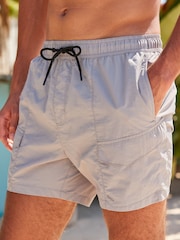 Ice Grey Cargo Swim Shorts - Image 1 of 5